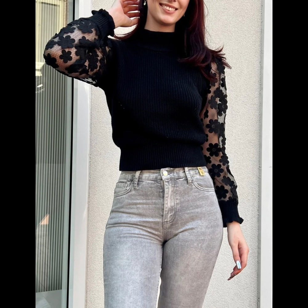 best offer!  Black French connection Juri Mozart Mock-neck Sweater